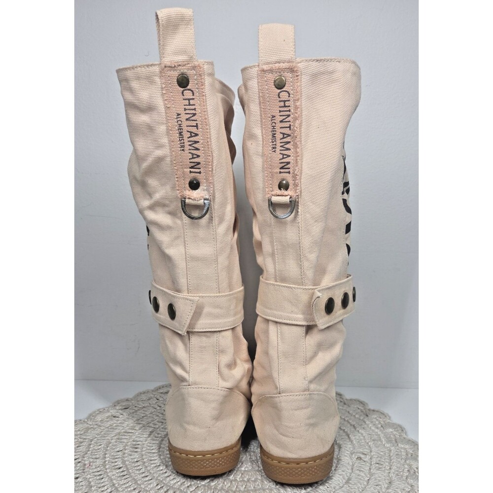 NEW Chintamani Alchemistry Flower of Life Beige Canvas Boot 37/6.5 COACHELLA VEG - Picture 5 of 16